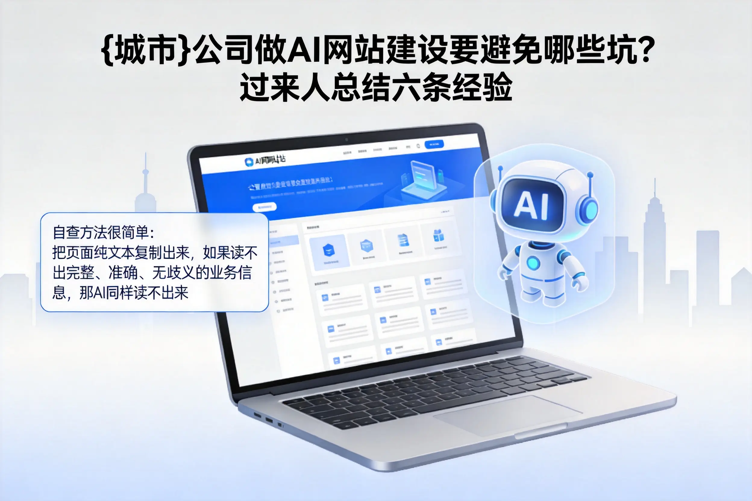 乌鲁木齐公司做AI网站建设要避免哪些坑?过来人总结六条经验