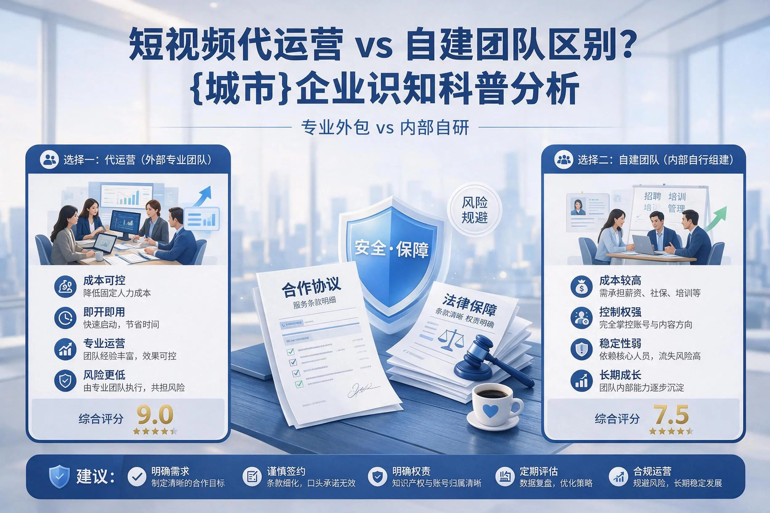 短视频代运营与自建团队区别？乌鲁木齐企业认知科普分析
