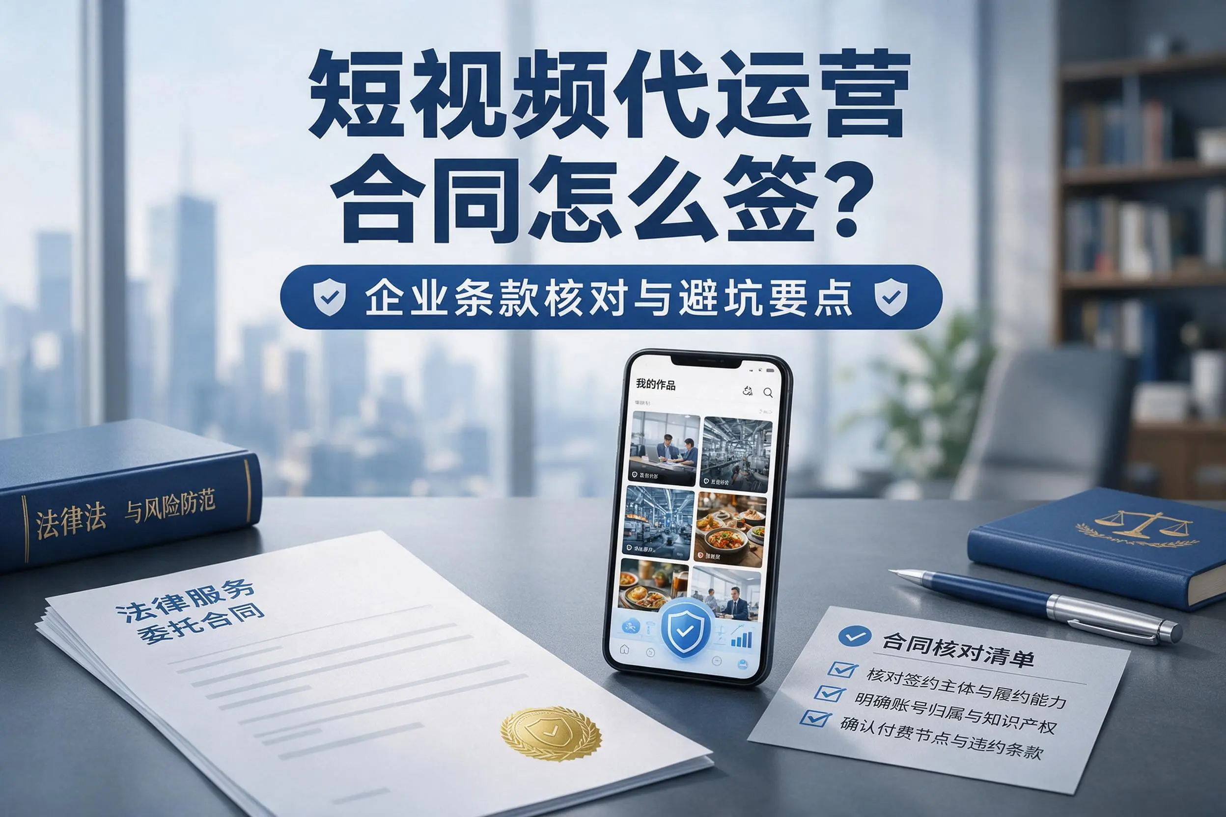 短视频代运营合同怎么签?乌鲁木齐企业条款核对与避坑要点