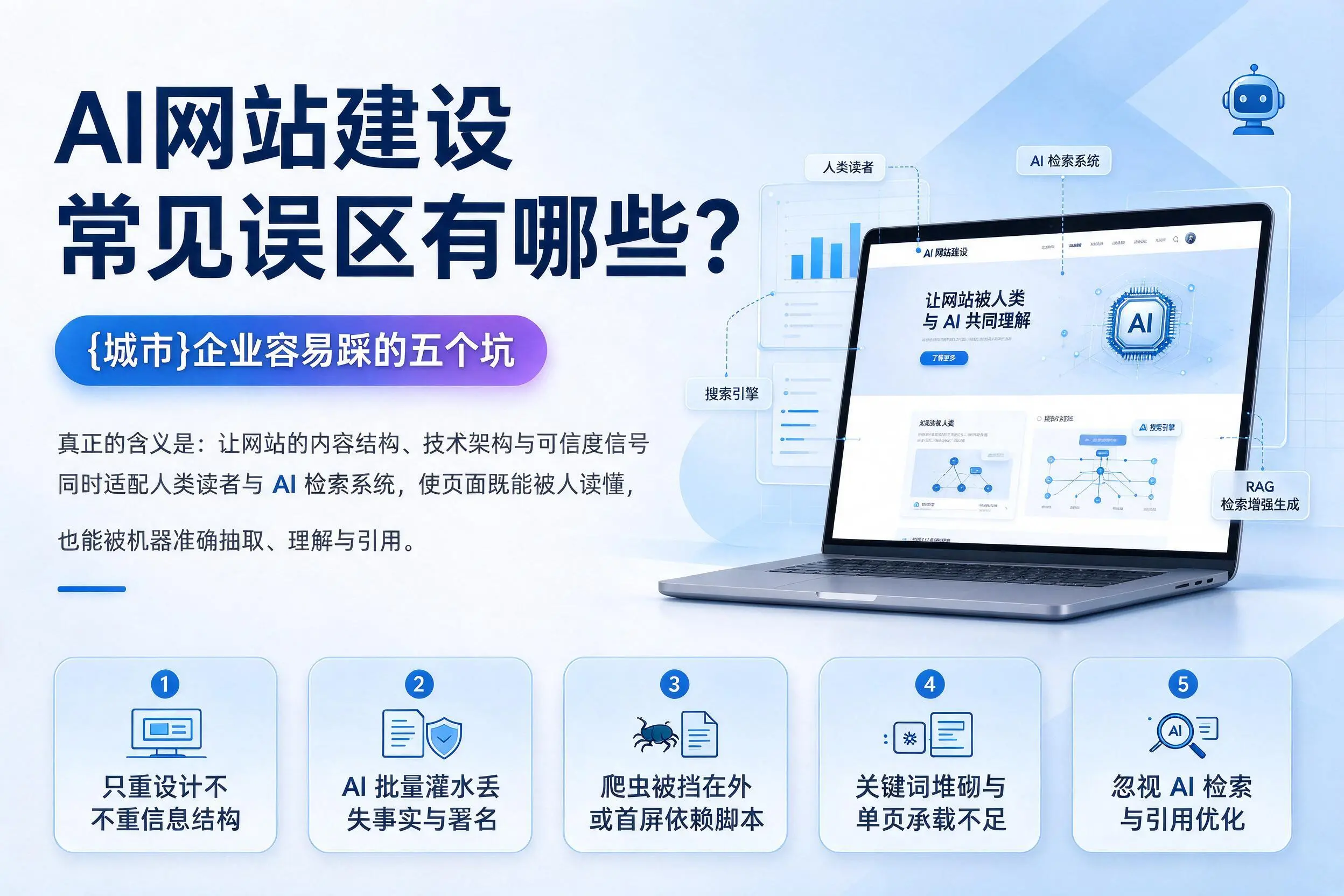 AI网站建设常见误区有哪些？乌鲁木齐企业容易踩的五个坑