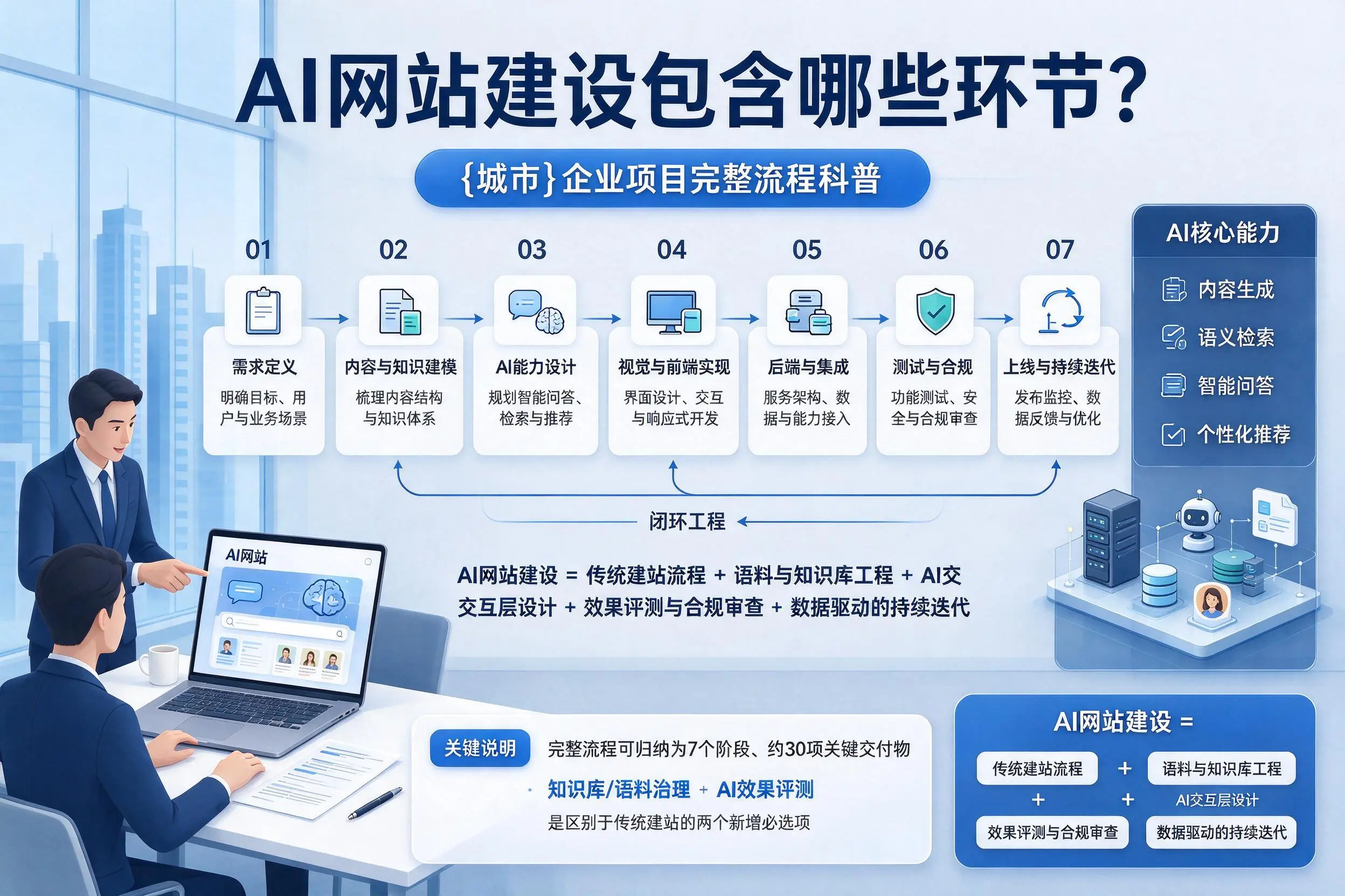 AI网站建设包含哪些环节？乌鲁木齐企业项目完整流程科普