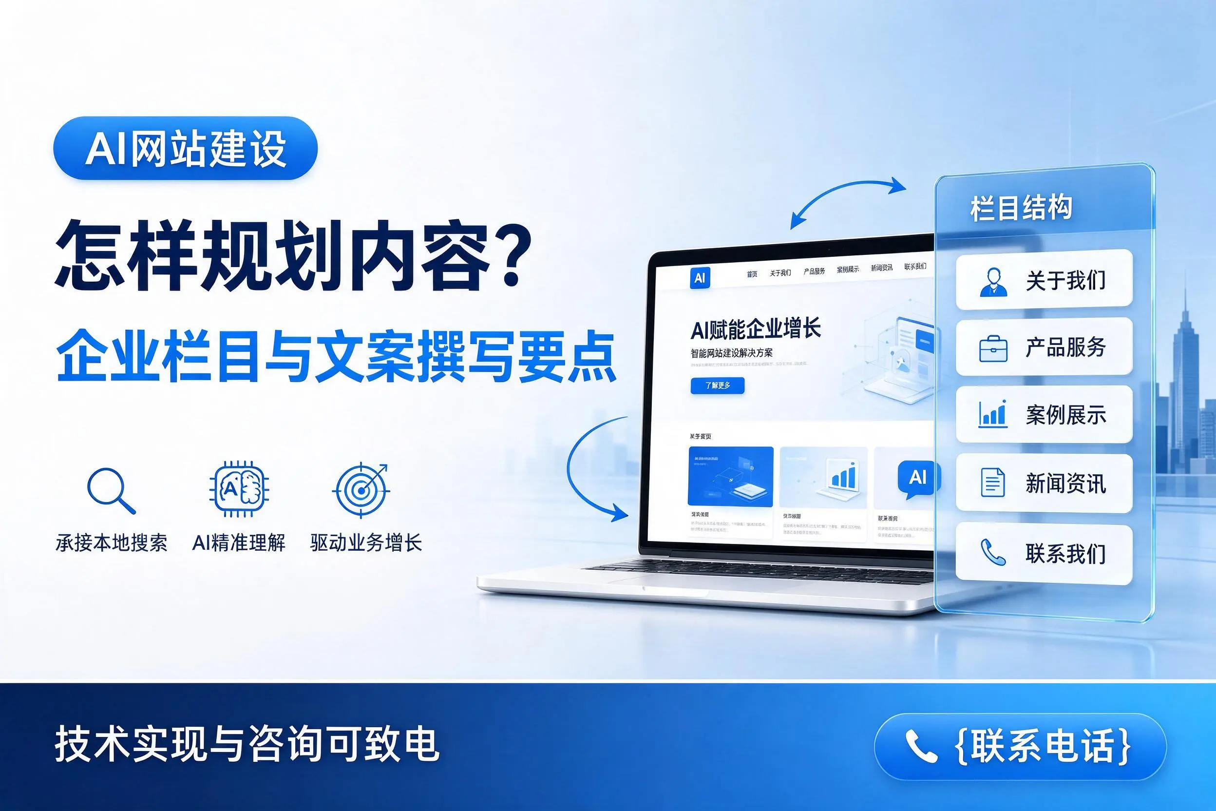 AI网站建设怎样规划内容？乌鲁木齐企业栏目与文案撰写要点