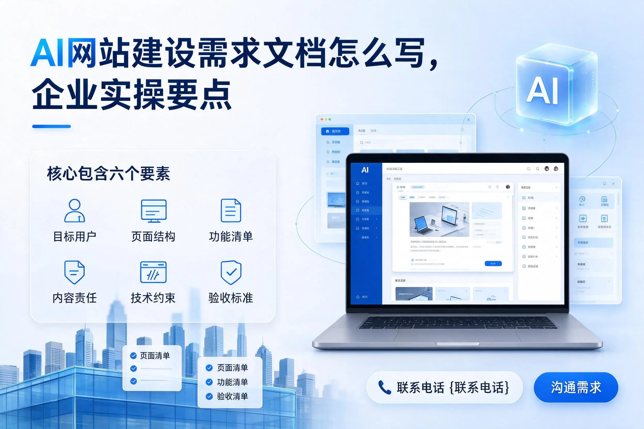 AI网站建设需求文档怎么写,乌鲁木齐企业实操要点